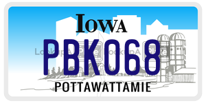 PBK068 license plate in Iowa