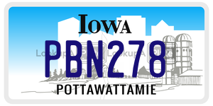 PBN278  license plate in IA