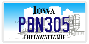 PBN305  license plate in IA