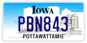PBN843  license plate in IA