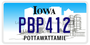PBP412  license plate in IA