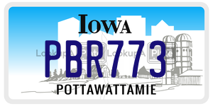 PBR773  license plate in IA