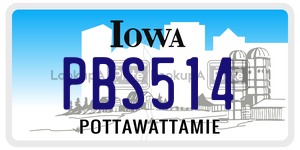 PBS514  license plate in IA