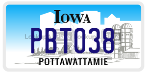 PBT038  license plate in IA