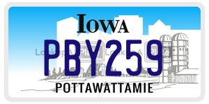 PBY259  license plate in IA