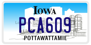 PCA609  license plate in IA
