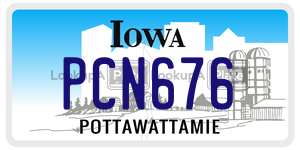 PCN676 license plate in Iowa