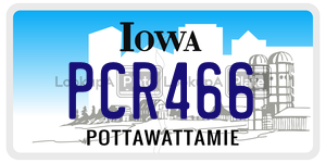 PCR466  license plate in IA