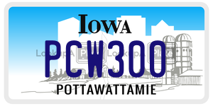 PCW300  license plate in IA
