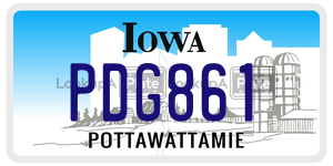 PDG861 license plate in Iowa