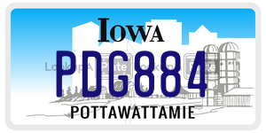 PDG884  license plate in IA