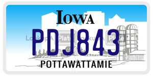 PDJ843 license plate in Iowa