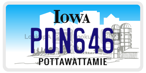 PDN646 license plate in Iowa