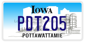PDT205  license plate in IA