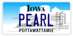 PEARL  license plate in IA