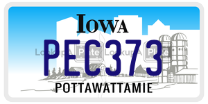 PEC373 license plate in Iowa