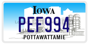 PEF994 license plate in Iowa