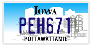 PEH671 license plate in Iowa