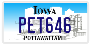 PET646  license plate in IA