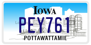 PEY761  license plate in IA