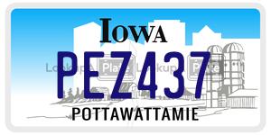 PEZ437  license plate in IA