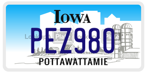 PEZ980  license plate in IA