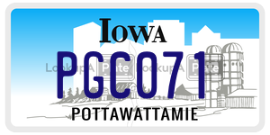 PGC071  license plate in IA