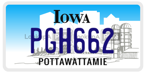 PGH662  license plate in IA
