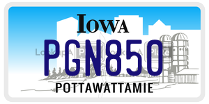 PGN850  license plate in IA