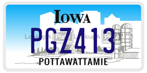 PGZ413  license plate in IA