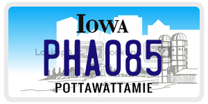 PHA085  license plate in IA