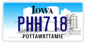 PHH718 license plate in Iowa