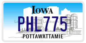 PHL775  license plate in IA