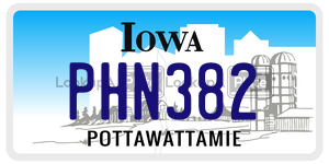 PHN382  license plate in IA