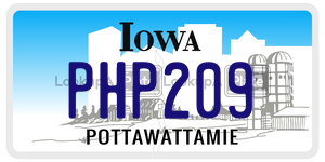 PHP209 license plate in Iowa