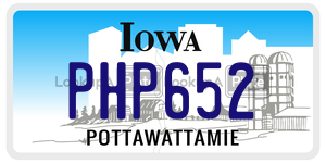 PHP652 license plate in Iowa