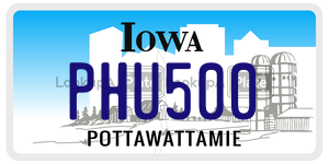PHU500  license plate in IA