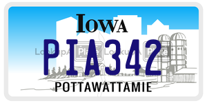 PIA342 license plate in Iowa