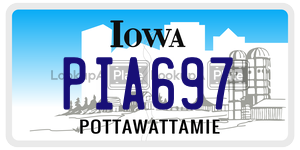 PIA697 license plate in Iowa