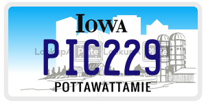PIC229 license plate in Iowa
