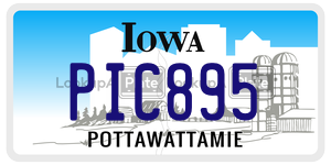 PIC895  license plate in IA