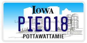 PIE018 license plate in Iowa