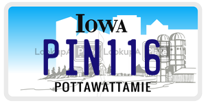 PIN116 license plate in Iowa