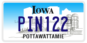 PIN122  license plate in IA