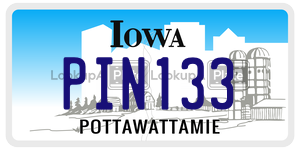 PIN133  license plate in IA