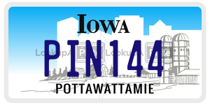 PIN144 license plate in Iowa