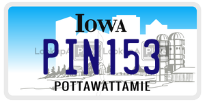 PIN153  license plate in IA