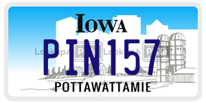 PIN157  license plate in IA