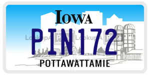 PIN172  license plate in IA