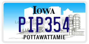 PIP354 license plate in Iowa